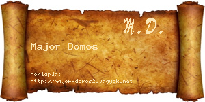 Major Domos névjegykártya